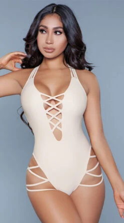 Be Wicked Amaya One Piece Swimsuit -Be Wicked Sales BW 1977 nude front 2020JUN23576