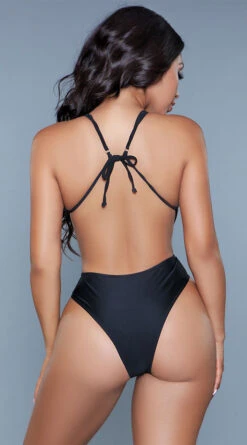 Be Wicked Trinity Tie One Piece Swimsuit -Be Wicked Sales BW 1979 black back 2020JUN23576