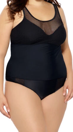 Plus Size Mesh Me High Waisted Swim Bottom