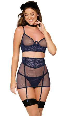 Dreamgirl Leopard And Fishnet Bra Set