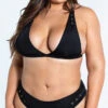 Plus Size San Salvador High Waist Bikini -Be Wicked Sales ES 6595X BLK 2 YANDY PS02172022