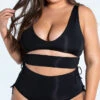 Plus Size Fiji High Waist Bikini Swimsuit -Be Wicked Sales ES 6619X BLK 3 YANDY PS02172022