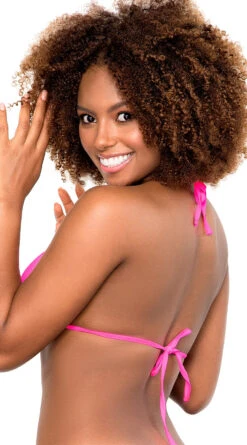 Basic Triangle Bikini Top 13 Basic Triangle Bikini Top -Be Wicked Sales ES 6646 Hot Pink Back 2020DEC28021