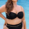 Plus Size Modern Retro Bandeau Bikini -Be Wicked Sales ES 67002X Black F