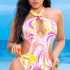 Pretty In Paint One Piece Swimsuit -Be Wicked Sales ES 67043 RetroPrint Front 2023APRIL
