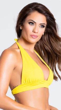 Yandy Solid Color Halter Bikini Top 32 Yandy Solid Color Halter Bikini Top -Be Wicked Sales EY 3527T TOP YELLOW 6 PS02142019