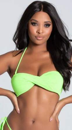 Yandy Twisted Bandeau Bikini Top -Be Wicked Sales EY 3528T top neon green PS11062019 1 Edit
