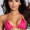 Yandy Sundown Sapphire Stripe Bikini Top -Be Wicked Sales EY 4048T TOP RED PINK PS01292020 1