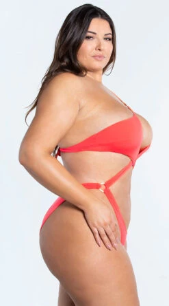 Plus Size Yandy Island Oasis One Piece Swimsuit -Be Wicked Sales EY 4317X CORAL 5 YANDY PS02172022