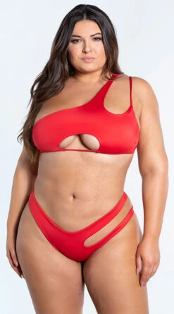 Yandy Plus Size Double Strapped Bikini Bottom -Be Wicked Sales EY 4322TX 4322BX RED 2 YANDY PS02172022