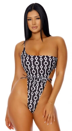 Forplay Turks And Caicos Patterned One Piece Swimsuit -Be Wicked Sales FP 442309 BLKB 1 2022MARCH47755