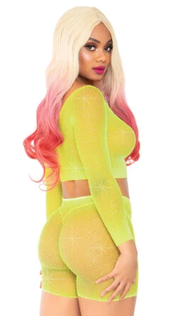 LEG AVENUE Rhinestone Ready Biker Short Set -Be Wicked Sales LA 81608 02 033 2020FEB18808