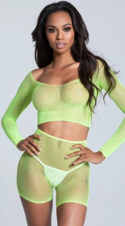 LEG AVENUE Rhinestone Ready Biker Short Set