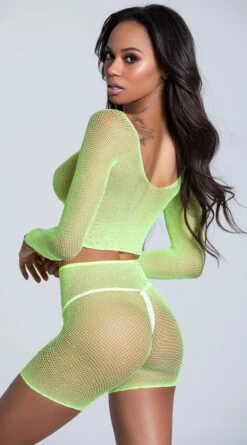 LEG AVENUE Rhinestone Ready Biker Short Set -Be Wicked Sales LA 81608 GREEN 7 PS07152020