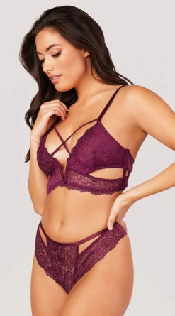 Mila Sensual Lace Bra Set 6 Mila Sensual Lace Bra Set -Be Wicked Sales OL 40 11181 LACE BRA SET PURPLE 2034
