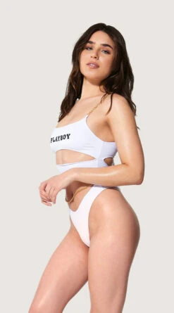 Playboy Luxury Lifestyle One Piece Swimsuit -Be Wicked Sales PB EY4331 WHITE S 2022JUNE48744