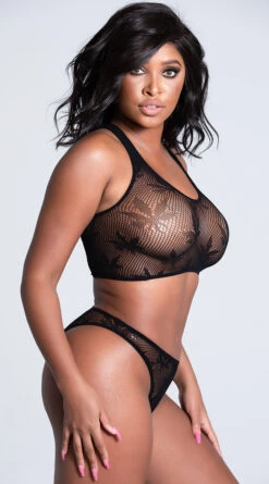 Don't Leaf Me Bra Set -Be Wicked Sales PL 23071 BLACK 6 PS01182021