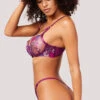 Yandy Fields Of Lace Bra Set -Be Wicked Sales YO 40 11754 FLORAL LACE BRA SET PURPLE MAGENTA 4948