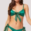 Yandy Gift Worth Giving Bra Set -Be Wicked Sales YR E7284 BRA PANTY BOWS GREEN 2765