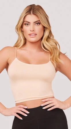 Seamless Cropped Tank Top 22 Seamless Cropped Tank Top -Be Wicked Sales YT SML617 SEAMLESS SKINNY STRAP CROPPED CAMI NUDE 1198 WEBSIZE