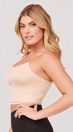 Seamless Cropped Tank Top 23 Seamless Cropped Tank Top -Be Wicked Sales YT SML617 SEAMLESS SKINNY STRAP CROPPED CAMI NUDE 1203 WEBSIZE